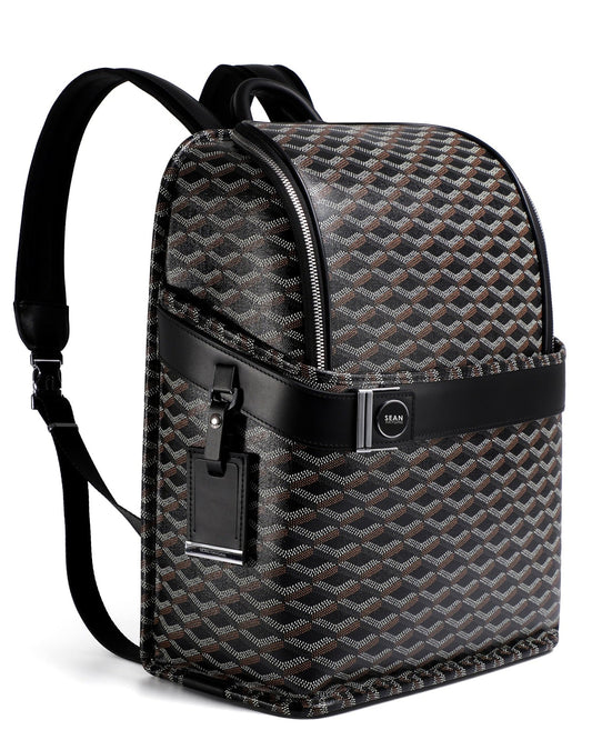 Sean Haygins Geometric Backpack (Black and Brown)