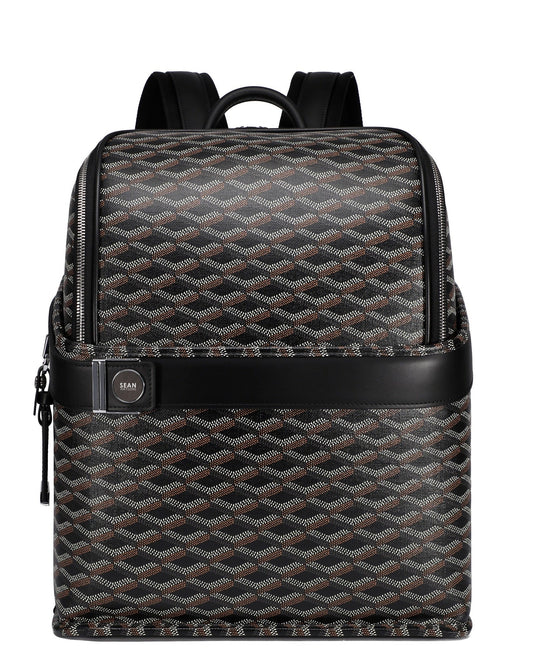 Sean Haygins Geometric Backpack (Black and Brown)