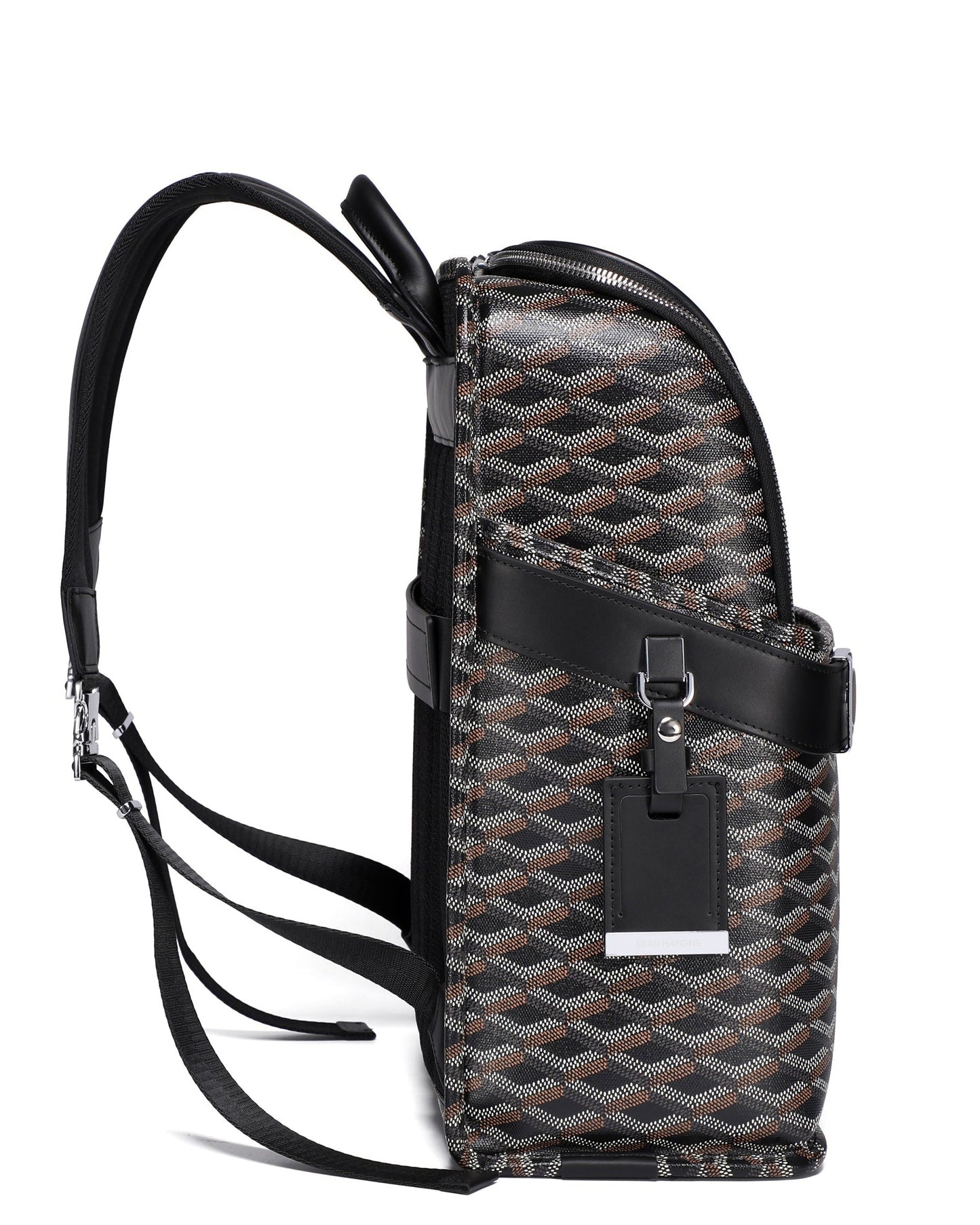 Sean Haygins Geometric Backpack (Black and Brown)