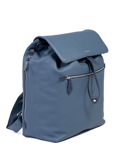 Blue backpack on a white background