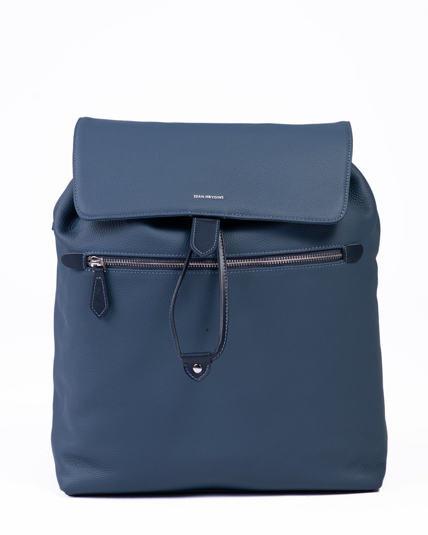 Blue backpack on a white background