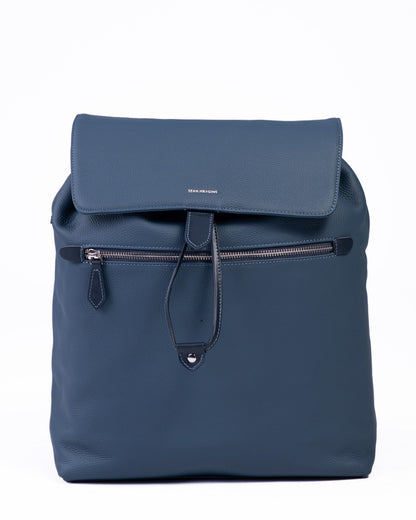 Blue backpack on a white background