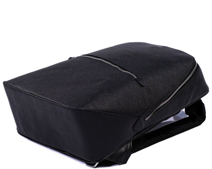 Black backpack on a white background