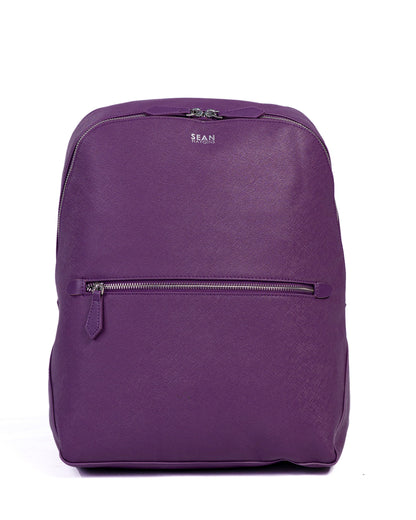 Purple backpack on a white background